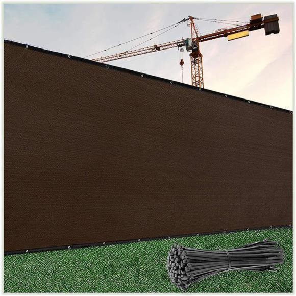 5' x 50' Brown Fence Privacy Screen Windscreen Cover Fabric Shade Tarp Netting - Picture 1 of 6